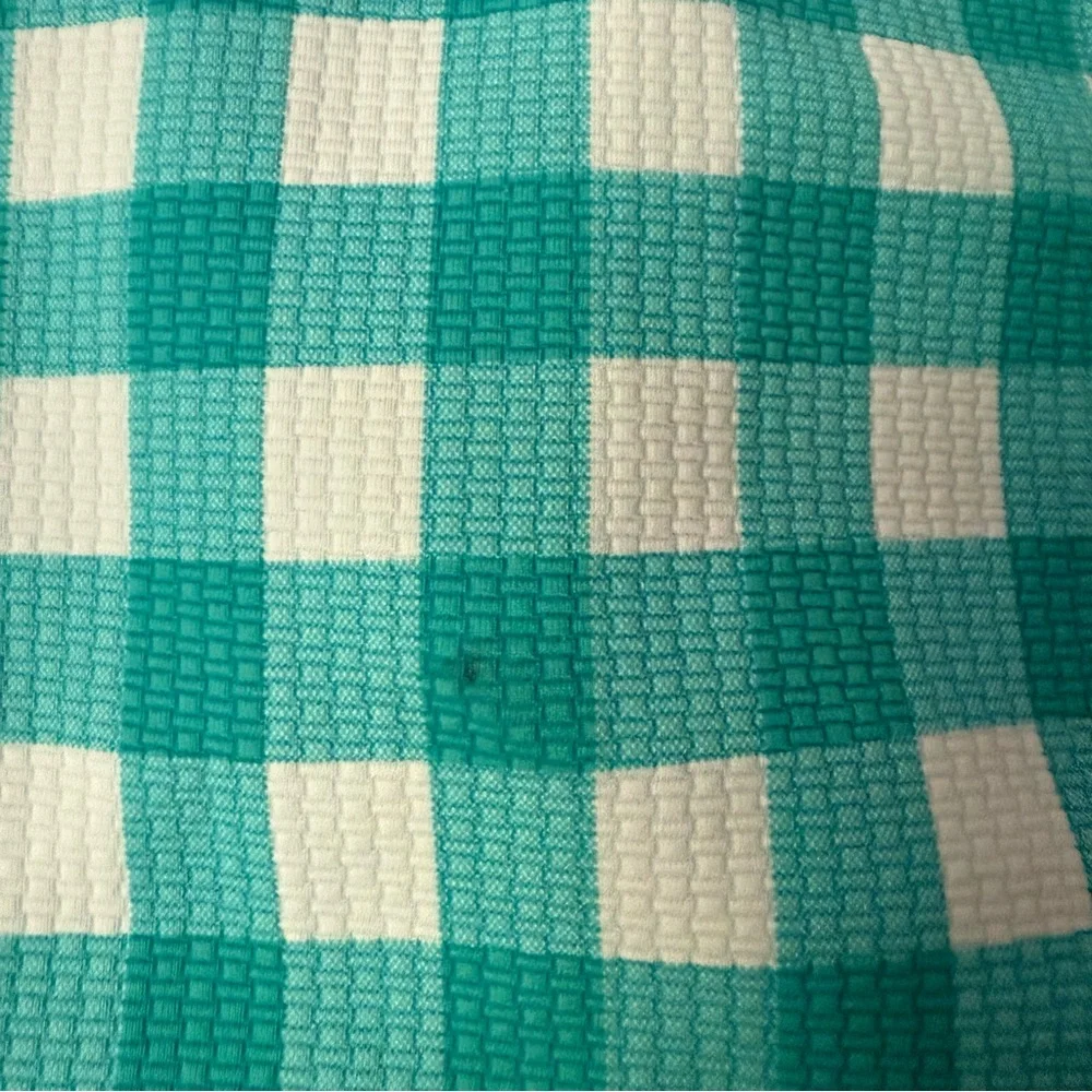 MARYSIA bumby kids girls‎ teal aqua white gingham scalloped one piece swimsuit